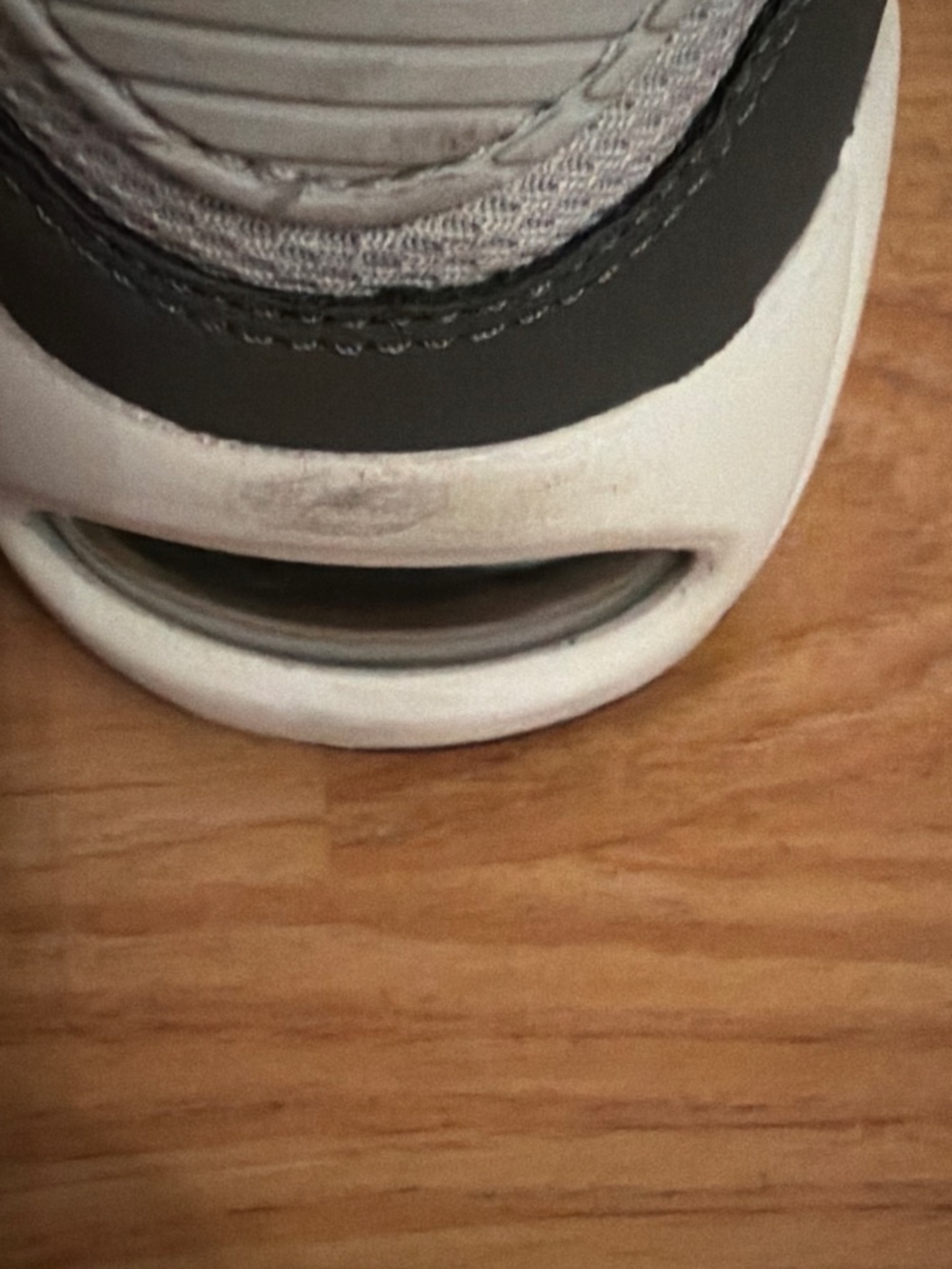 Nike Air Light Gray and Dark Gray Sneakers with Pink Swoosh - Picture 3 of 5